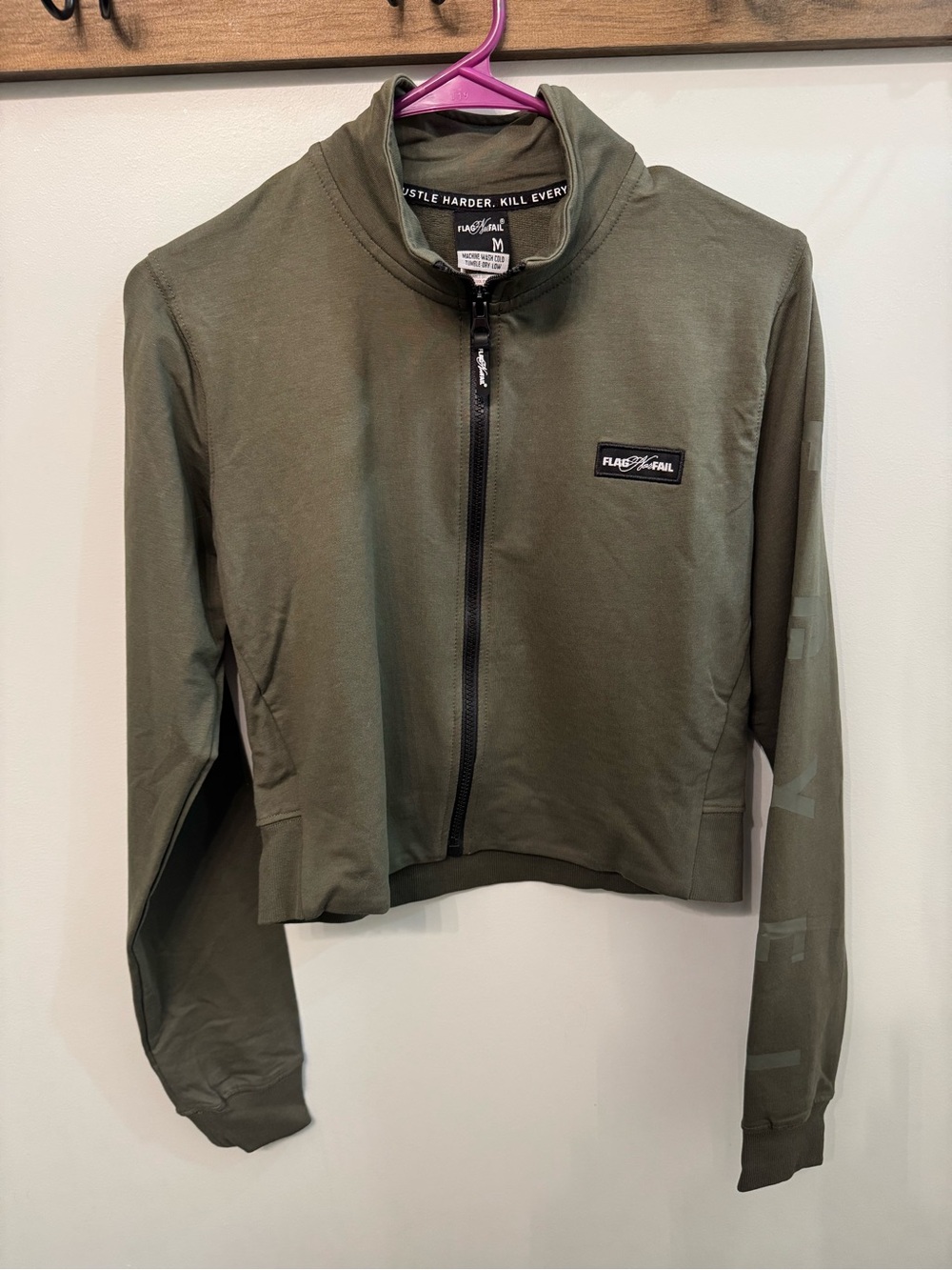 NWT. Flag nor Fail Cropped Zip-Up Jacket - Women's